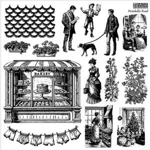 Iron Orchid Designs IOD - Portobello Road Stamp - 2 Sheets - 12x12" - NEW!